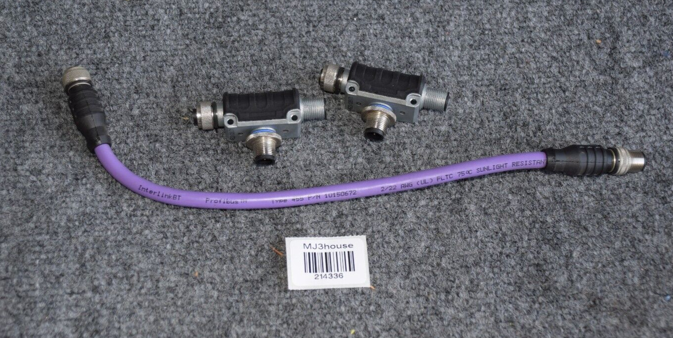TURCK Two Way Splitter (5pins). 2- T splitter &1 cable (Lot of 3) #214336-BC2