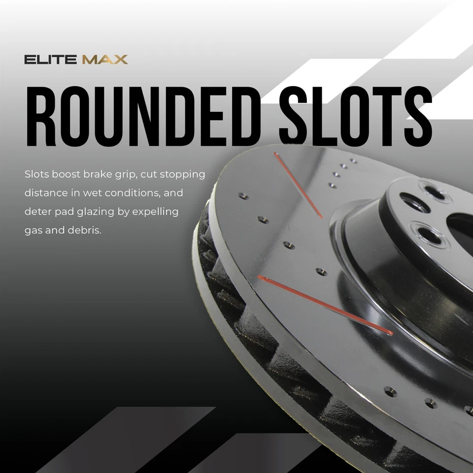 Front Drilled Slotted Rotors for 2019-2023 Chevy Silverado 1500 GMC Sierra 1500 - Image 4 of 4