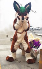 Long Fur Husky Dog Fox Mascot Costume Fursuit Halloween Suit Cosplay 187