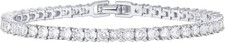 PAVOI 14K Gold Plated 3mm Cubic Zirconia Classic Tennis Bracelet  Gold Bracelet