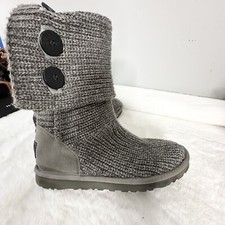 UGG Australia Women Classic Cardy Knit Boots Size 9 Gray SN 5819 EUC
