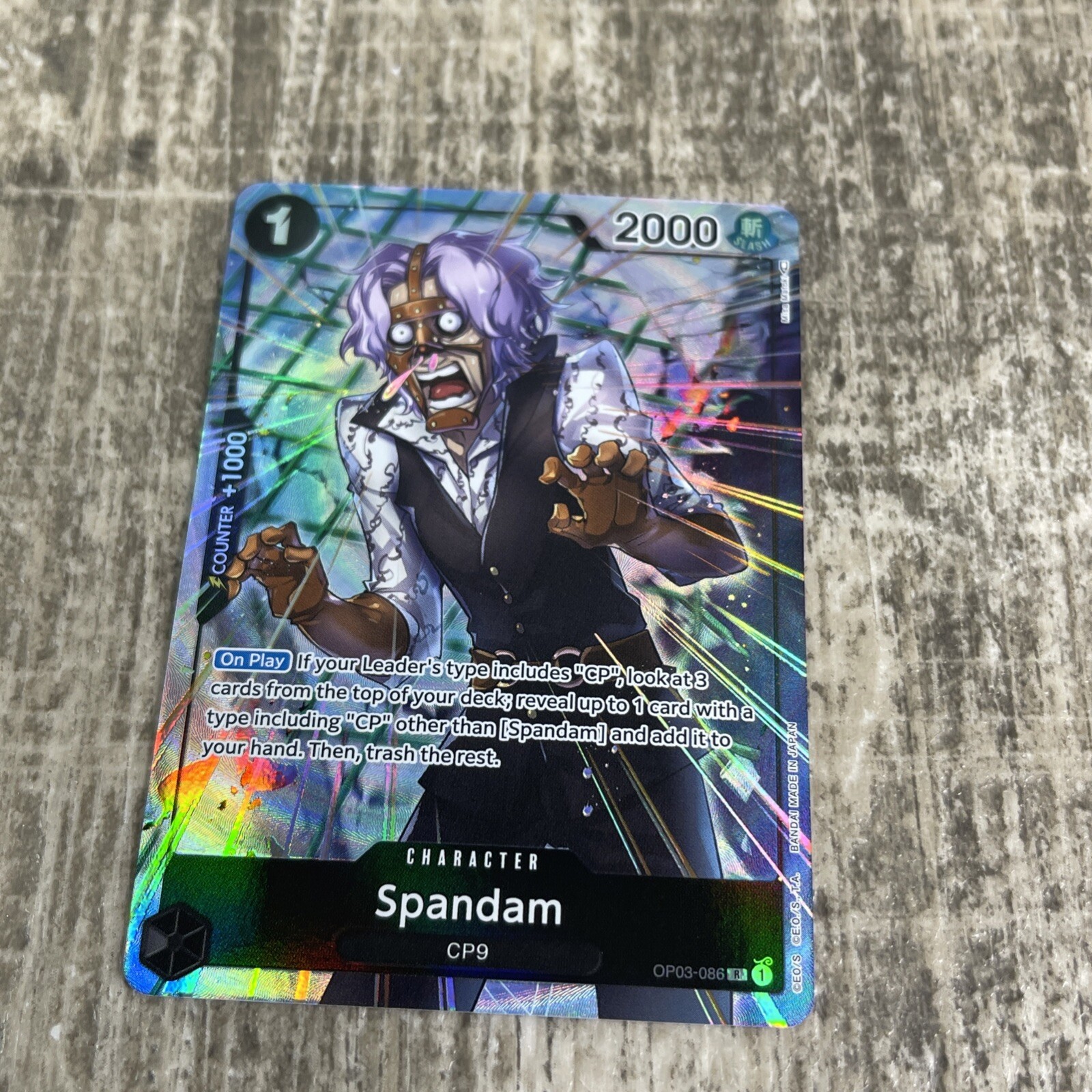 One Piece Card TCG Spandam Alternate Art OP03-086 Pillars of Strength