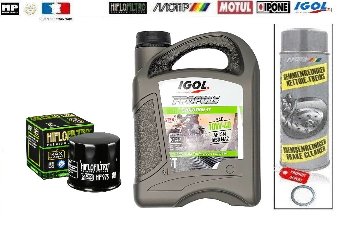 Kit entretien vidange Suzuki AN 650 Burgman 2003-2020 révision complète filtre et huile 10W40