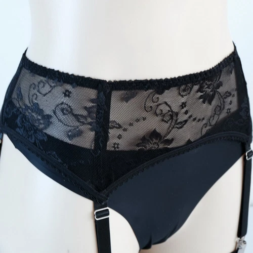 S-3XL Floral Lace Garter Belt 4 Straps Metal Clips Sexy Suspender F Thigh Highs - Picture 18 of 64