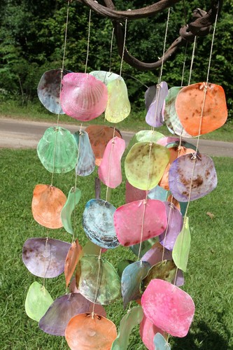 Beach Wedding Pastel Colors Hanging Seashell Decor, 35" + G-51 - Picture 5 of 10