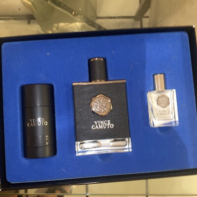 VINCE CAMUTO 3pc Set  EDT Spray 3.4 oz 0.5 oz DEODORANT 2.5 oz NIB (741)Mens