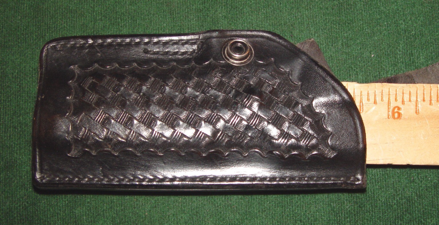 Vintage 1970's SAFARILAND "S&W 9mm" Black Basket Weave Holster fits S&W