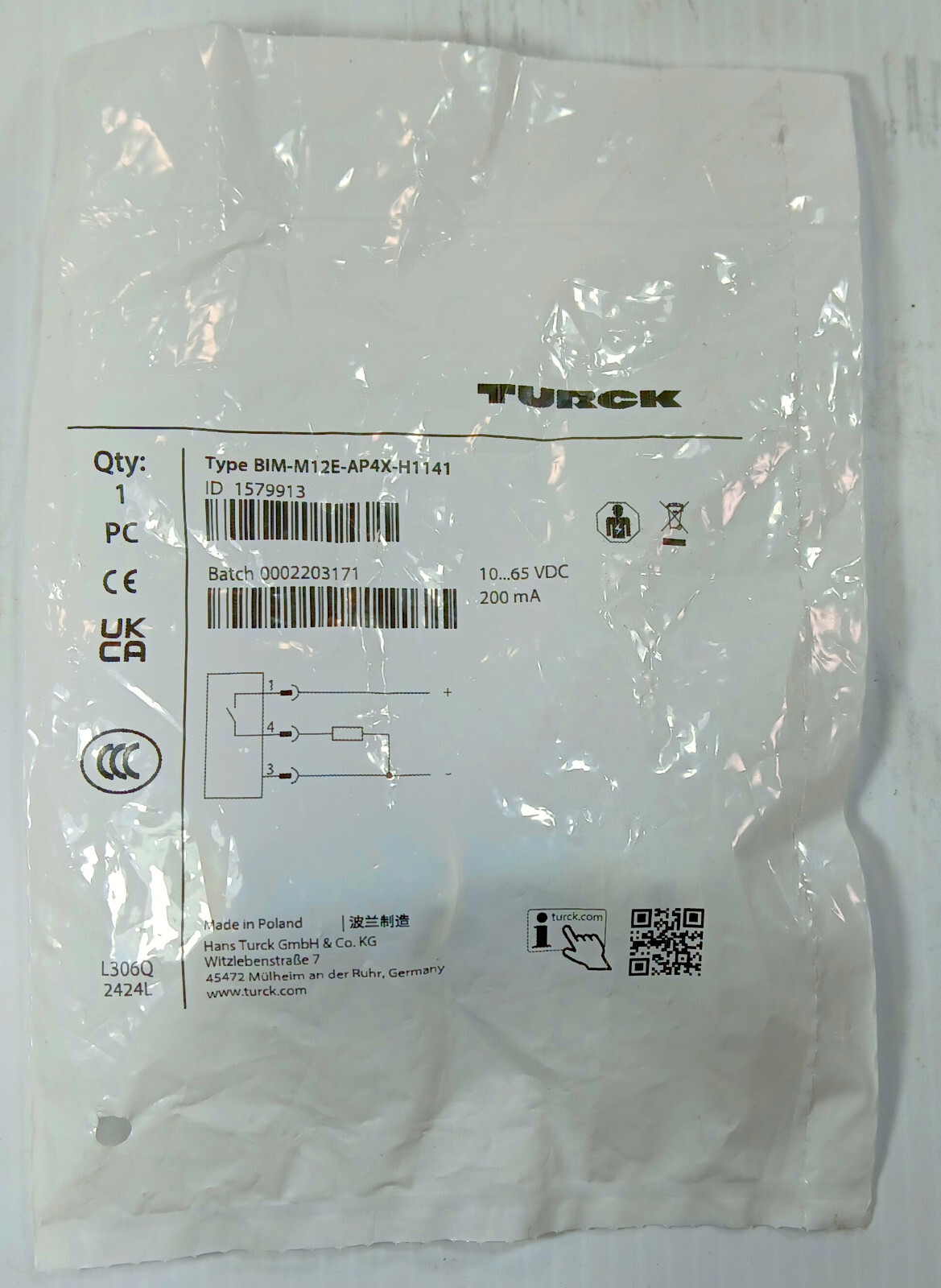 1 NEW TURCK BIM-M12E-AP4X-H1141 PROXIMITY SWITCH SENSOR NNB ***MAKE OFFER***