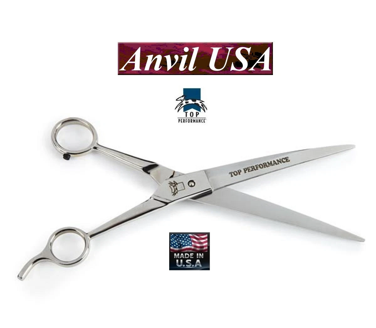 USA MADE TP/ANVIL PET Dog PRO GROOMING ICE TEMPERED 8.5" STRAIGHT SHEAR Scissor