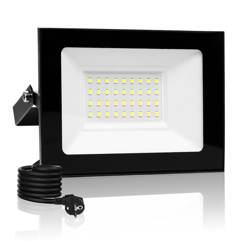 LED Fluter mit Stecker strahler Scheinwerfer 10/20/30/50/100Wr Außen Baustrahler - Bild 29 von 56