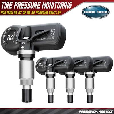 4Pcs 433MHz TPMS Tire Pressure Monitoring Sensor for Audi Tesla Porsche Ferrari