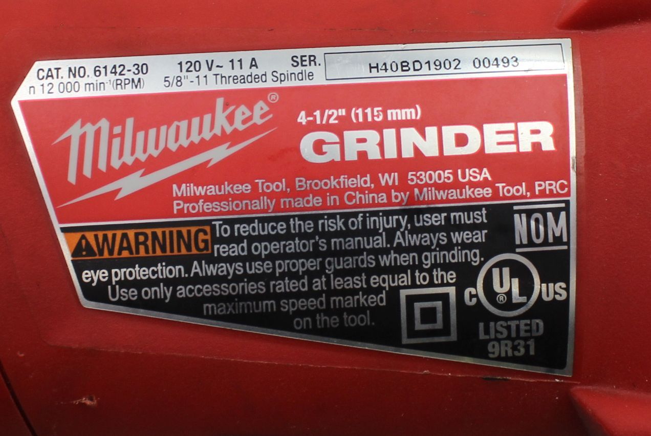 Milwaukee 614230 41/2 in. 11 Amp Small Angle Grinder eBay
