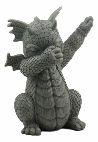 Ebros Whimsical Hip Hop Dabbing Garden Dragon Statue 9.25" Tall Look at My Dab - Picture 4 of 9