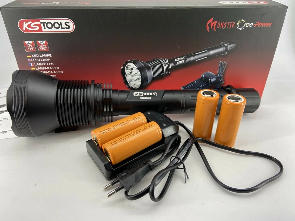 KS TOOLS MONSTER CREE-Power LED Lampe 4000 Lumen 150.4368 Akku Taschenlampe