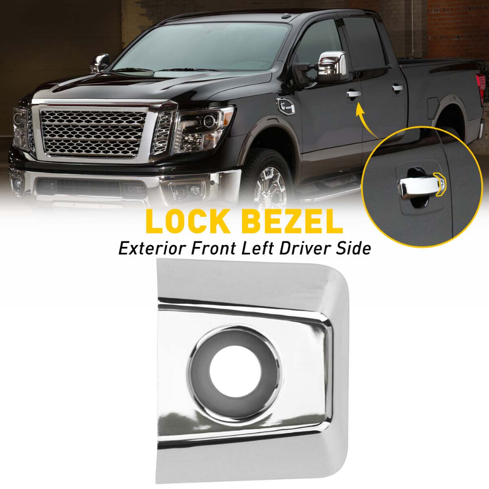 Left Driver Door Handle Key Bezel Lock Cover for 04-19 Nissan
