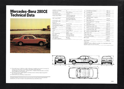MERCEDES -BENZ 280CE TECHNICAL DATA FLYER/BROCHURE 12/83 NOS