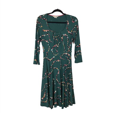 Boden Green Abstract Polk A Dot Women's Size 6R 3/4 Sleeve Jersey Midi  Dress | eBay