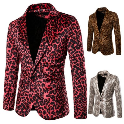 pink leopard print blazer