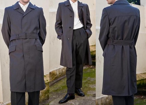 MENS GABARDINE LINED VINTAGE RAINCOAT 