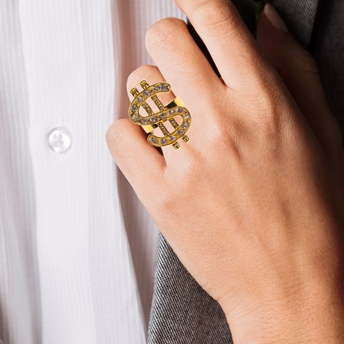3PCS Dollar Money Jewelry Hip Hop Jewelry 80s Party Jewelry Rapper Accessories - 第 5/11 張圖片