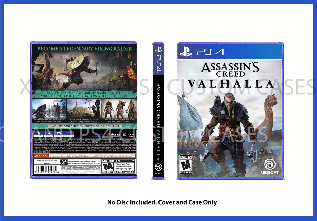 CUSTOM REPLACEMENT CASE NO DISC Assassin's Creed Valhalla PS5 SEE