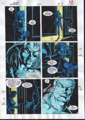 BATMAN 467 SHADOW BOX PART 1 COLOR PRODUCTION ART SIGNED ADRIENNE ROY ...