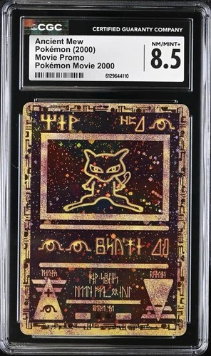 CGC 8.5 NM MINT + Ancient Mew Holo X2 SWIRLS Pokemon 2000 WOTC Movie Promo