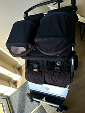 Mountain Buggy Duet 3.0 Double Pushchair Black with Rain Cover