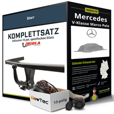 Für MERCEDES V Marco Polo W447 Anhängerkupplung starr +eSatz 13pol 03.15- AHK