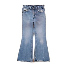Vtg Levis Bell Bottom Jeans 684 Denim Orange Tab 29x30 Distressed