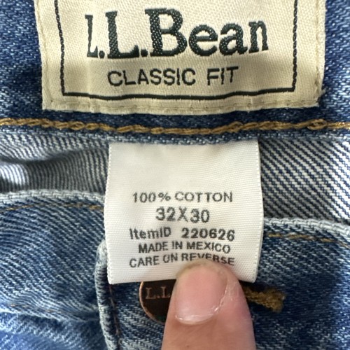 LL Bean Jeans Men 32x30 Blue Denim Straight Leg Outdoor Chore Classic Fit Casual - Picture 2 of 7
