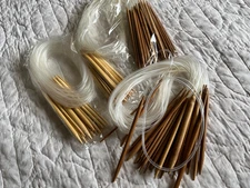 3 Sets Circular Bamboo Needles Plastic Tubing Cables Range Of Sizes New Read