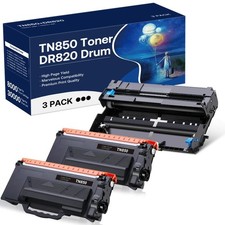 TN850 Toner Cartridge & DR820 Drum Unit Compatible for Brother TN850 TN-850 D...