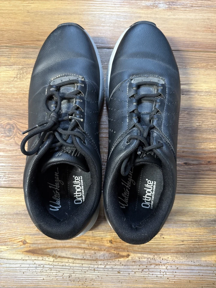 Мужские кроссовки для гольфа Walter Hagen размер 10 Ortholite Course без шипов черные - Изображение 4 из 4