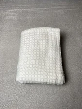 Adirondack Baby Blanket Square Embossed Cream White Plush Security Lovey 30"x40"