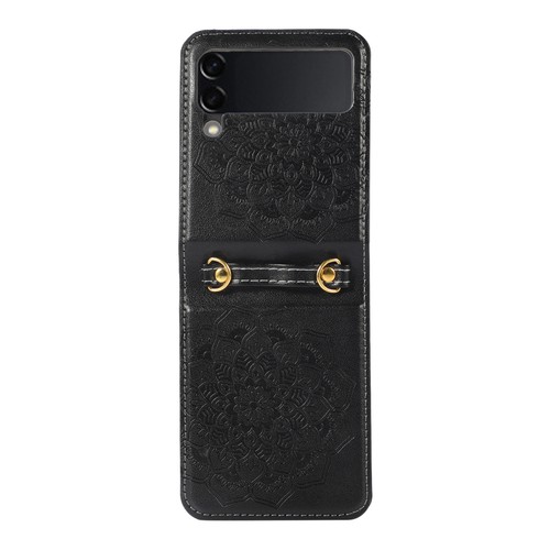 For Samsung Galaxy Z Flip 7 6 5 4 Mandala Flower Leather Case w/ Shoulder Strap - Picture 26 of 29