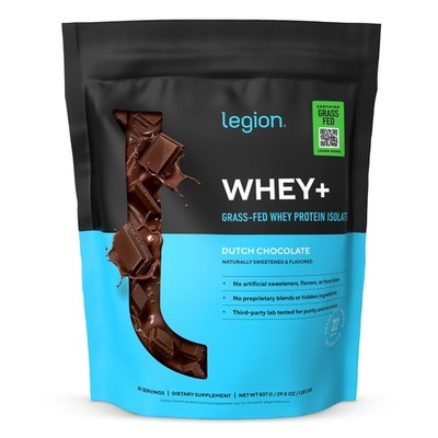LEGION Whey+ Protein Whey Isolate from Grass Fed Cows Chocolate, 30 Servings ...