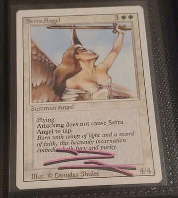SIGNED Pink Shadow NM/MT Serra Angel Revised Edition magic Card Douglas Shuler