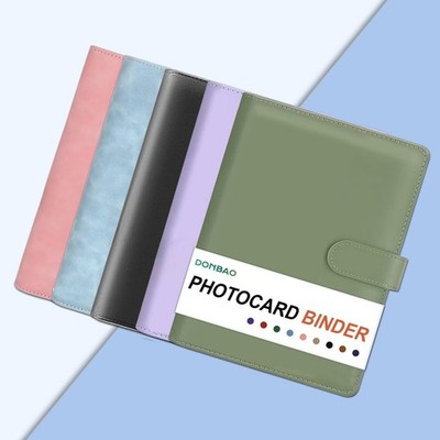 collectors card binder kpop A5 Photocard with 30 Pack 4-Pocket Pages, 6 Ring A5 Binder Card Collector Album with 240 Card Slots,PU Leather Binder Cover with Magnetic Buckle Closure for Organizing Trading Card and a stopper for secure storage. A5 Kpop Photocard Binder, 6