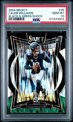 2024 PANINI SELECT BLACK & GREEN SHOCK #25 CALEB WILLIAMS PSA 10