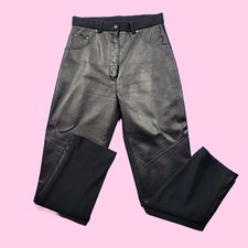 Vintage 90s High Waist Black Leather Pants