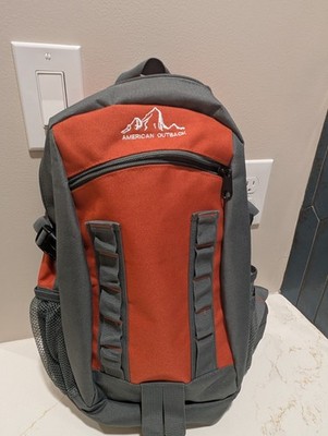 AMERICAN OUTBACK ACTION 12 HIKING/BIKING Outdoor BACKPACK GREY & ORANGE EUC