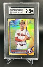 2022 Bowman Chrome #BCP-159 William Bergolla Yellow Refractor /75 SGC 9.5 Gem Mt