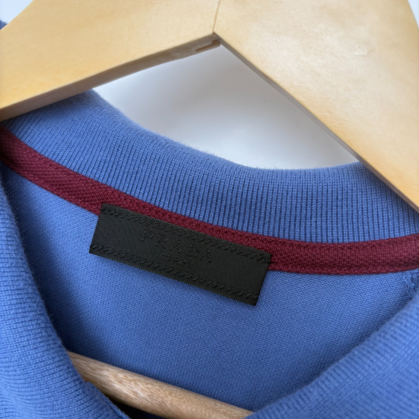 Prada Claret and Blue Polo Shirt image 5