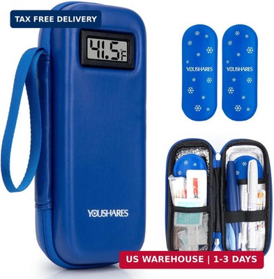YOUSHARES Insulin Cooler Travel Case with Temperature Display - Refrigerated Med