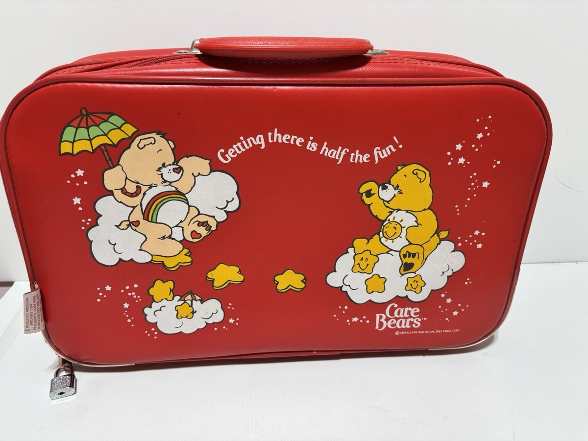 ヴィンテージ ケアベアーズ 1983年 キッズ トラベル スーツケース Vintage Care Bears 1983 Kids Travel Suitcase Luggage Red