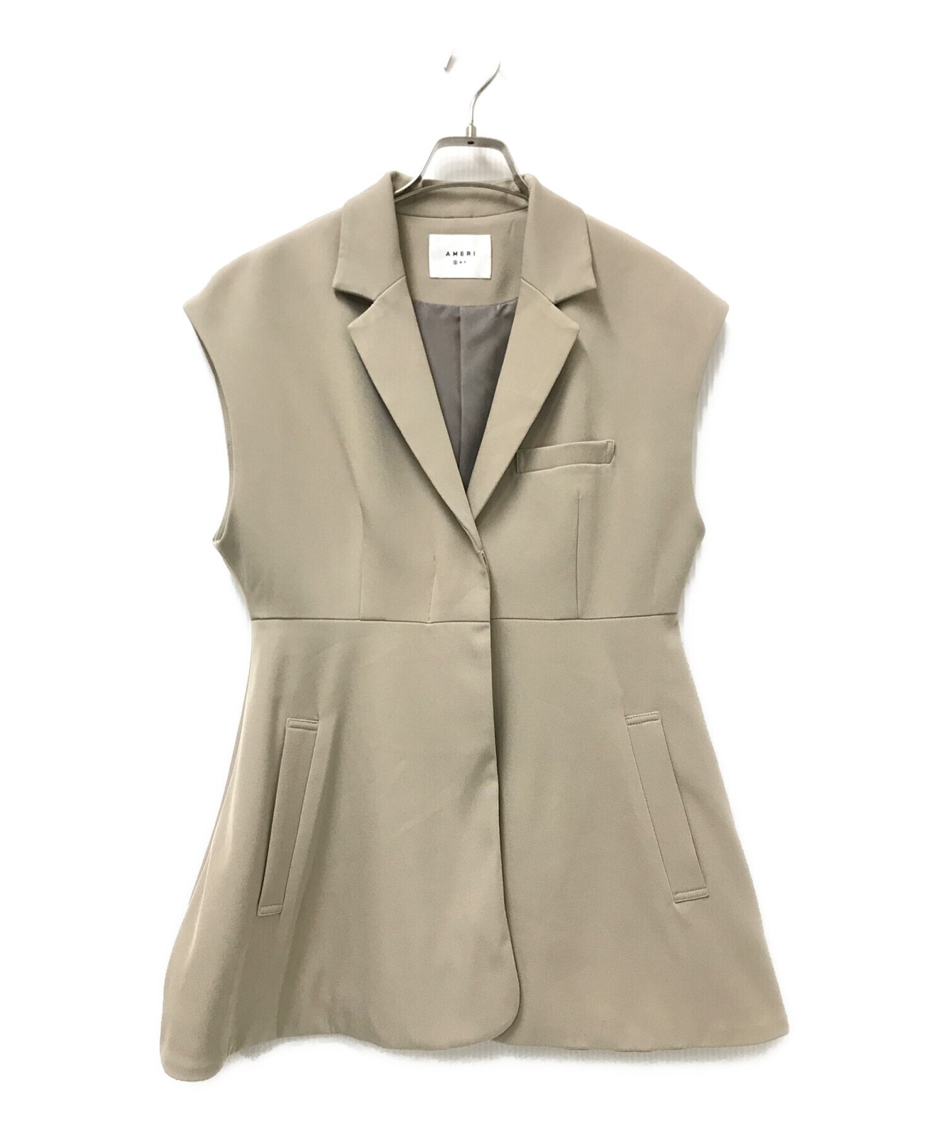 Ameri Peplum Jacket with Puff Blouse/ Beige/ Size… - image 4