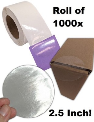 1000x CLEAR Circle Box Sealer Stickers 2.5'' Round Security Adhesive Labels Dots