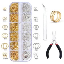 Jewelry Making Findings Kit for DIY Necklace Bracelet Tools Clasps Hooks Rings