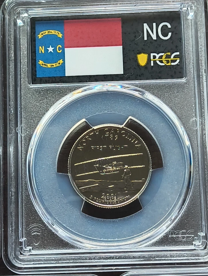 2001s - 10 coin proof set - 5 state 25c,1c,5c,10c,50c,$1- pcgs pr69 dcam in case - Image 4 of 4
